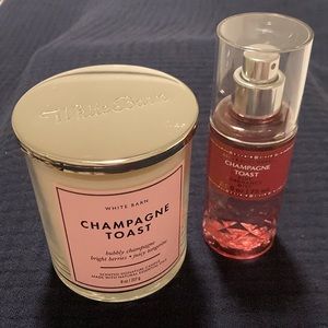 NWT Bath & Body Works White Barn Champagne Toast candle & fine fragrance mist